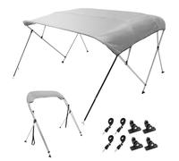 VEVOR 4 Bow Bimini Top Boat Cover, 900D Polyester Canopy with 1" Aluminum Alloy Frame, Waterproof and Sun Shade, Includes Storage Boot, 2 Support