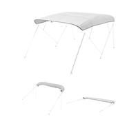 VEVOR 4 Bow Boat Bimini Tops, 600D Polyester Canopy, Waterproof & Sun Protection Boat Awning Canopy with Storage Bag, Bimini Top Replacement, 96"Lx(91"-96") W, Light Grey(Support Frame Not Included)