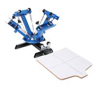 VEVOR 4 Color 1 Station 360 Rotable Screen Printing Press 21.2 x 17.7in / 54 x 45cm Dual-Layer Positioning Pallet for DIY T-Shirt Printing