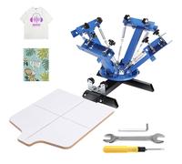 VEVOR 4 Color 1 Station Screen Printing Machine 21.2x17.7in / 54x45cm Screen Printing Press 360 Rotable Silk Double-Layer Positioning Pallet for T-S