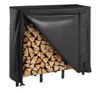 VEVOR 4 ft Outdoor Firewood Rack with Cover 1/4 Cord Storage Metal Log Holder