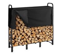 VEVOR 4 ft Outdoor Firewood Rack with Waterproof Cover 1/4 Cord Log Holder