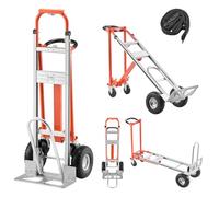 VEVOR 4 in 1 Hand Truck, 1000 lbs Load Capacity for 4-Wheel Mode, Convertible Hand Truck Dolly with Non-Slip Handle & Wheels, Aluminum Alloy Portable Trolley Dolly for Moving Home, Office, Warehouse