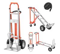 VEVOR 4 in 1 Hand Truck, 1000 lbs Load Capacity for 4-Wheel Mode, Convertible Hand Truck Dolly with Non-Slip Handle & Wheels, Aluminum Alloy Portable