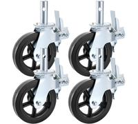 VEVOR 4 Pack 8 Inch Iron Core Polyurethane Swivel Caster With Dual Locking Brake Adjustable Legs 1100LBS Capacity per Wheel