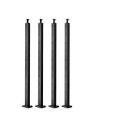 VEVOR 4-Pack Cable Railing Post, 36x2x2 in Horizontal-Hole Deck Railing Post with Pre-Drilled Holes, Stainless Steel Cable Rail Post with Horizontal and Curved Bracket, Black, 4JZLGZXHS914MY65M001V0