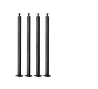 VEVOR 4-Pack Cable Railing Post, 42x1x2 In Horizontal-Hole Deck Railing Post with Pre-Drilled Holes, Stainless Steel Cable Rail Post with Horizontal and Curved Bracket, Black, 4JZLGZXHS106REP67001V0