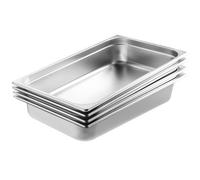 VEVOR 4 Pack Full Size Hotel Pans Steam Table Pan Stainless Steel 4" Deep Lid