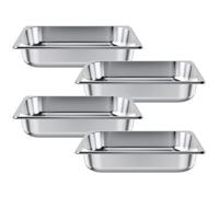 Vevor 4 Pack Stainless Steam Hotel Pan, 1/2 Size, 2.5 Inch Deep Anti-Jam Rustproof Catering Storage