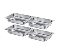 VEVOR 4 Pack Stainless Steam Hotel Pan, 1/2 Size Table Steam Pan, 2.5 Inch Deep Anti Jam Restaurant Supplies Reusable Rustproof Catering Storage for H