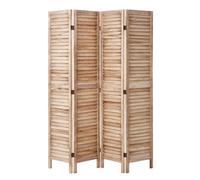 VEVOR Wood Room Divider, 4 Panel Wood Folding Privacy Screen, 66.9 Inches Tall Indoor Louvered Wooden Partition, Portable Decoration Screen, for Room Separation, Home, Office, Restaurant & Bedroom