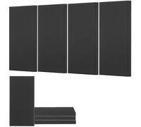 VEVOR 4 PCS Acoustic Panels, 2 inch Thick 23.6 x 11.8 inch Fiberglass Sound Absorbing Panels, Self-adhesive Soundproof Wall Boards, for Studios, Office, Home Theater,Meeting Room, Black