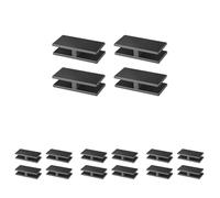 VEVOR 4 PCS Rectangle Glass Railing Bracket, 304 Stainless Steel, Black, 0.31" - 0.47" Tempered Glass, 0.2" Thick, Bi-Directional, Garden, Pool, Stair (Pack of 4)