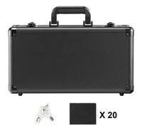 VEVOR Graded Card Storage Box, 4 Slots, Graded Sports Cards Holder Carrying Case with Key Lock Foam Dividers, for 96 PSA Graded Cards 68 BGS Cards 76 SGC Cards 348 Top Loaders or 999+ Loose Cards