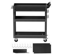 Vevor 4-Tier Tool Cart With Wheels, 350 Lbs Load Capacity, Rolling Work Cart With Drawer & Pegboard, Mechanic Tool