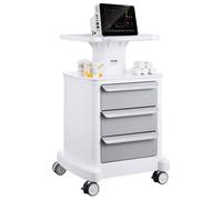 VEVOR 4 Tiers Lab Carts, Lab Utility Cart with 3 Drawers & 1 Top Tray, Mobile Medical Cart with ABS Material, Lab Rolling Cart with 4 Silent Wheels fo
