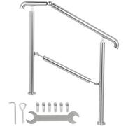 VEVOR 4 to 5 Stair Handrail Railing 441lb Adjustable Angle 0-45° Steel Rail
