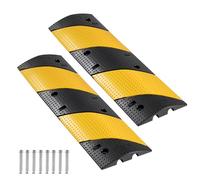 VEVOR 40 in Rubber Speed Bump, 2 Pack, 2 Channel Heavy Duty Traffic Speed Hump, 22000 lbs/Axle Load Capacity, Cable Protector Ramp with Expansion Screws, for Asphalt Concrete Gravel Driveway and Road