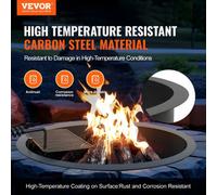 Vevor 40" Round Fire Pit Ring Q235 Carbon Steel 1.5mm Thick 8-Section Seamless Assembly Above/in-Ground Diy Bbq Campfire Ring