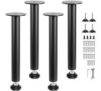 VEVOR 406.4MM Adjustable Desk Legs, Reinforced Steel Office Table Furniture legs Set of 4 for DIY, 1200 lbs Load Capacity Heavy Duty Desk Legs, Quick Instalation Legs with Adjustable Foot Cup Black