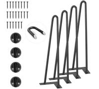 VEVOR 406.4MM Hairpin Furniture Legs, Metal Home DIY Projects for Nightstand, Coffee Table, Desk, 226.8KG Load Capacity with Rubber Floor Protectors, Metal Heavy Duty Sturdy Modern Table Legs, 4PCS