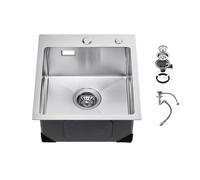 VEVOR 40cm Kitchen Sink Top Mount Single Bowl Drop-In Basin Stainless Steel Bar