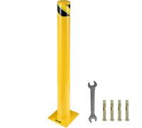 VEVOR 42"x5.5" Safety Bollard, 5-1/2" OD 42" Height Safety Barrier Bollard, Yellow Powder Coat Pipe Steel Safety Barrier, with 4 Free Anchor Bolts, fo