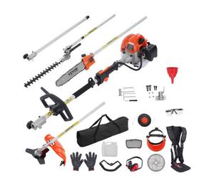 VEVOR 43CC 6-in-1 Multi-Functional Trimming Tools, Gas Hedge Trimmer, Weed Eater, String Trimmer, Brush Cutter, Edger, Pole Saw Chainsaw Pruner with E