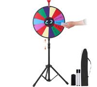 VEVOR 45.72cm Spinning Prize Wheel, 14 Slots Spinning Wheel with Height Adjustable Stand, Roulette Wheel with a Dry Erase, and a Storage Bag, Win Fortune Spin Games in Party Pub Trade Show Carnival