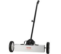 VEVOR 45Lbs Rolling Magnetic Sweeper with Wheels, Push-Type Magnetic Pick Up Sweeper, 18-inch Large Magnet Pickup Lawn Sweeper, Magnet with Telescoping Handle, Easy Cleanup of Workshop Garage Yard
