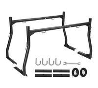 VEVOR 46-71inch Extendable Truck Ladder Rack, 800 lbs Capacity Steel Ladder Rack for Truck with Non-Drilling J-bolts, Heavy Duty Truck Bed Rack for Kayak, Surfboard, Lumber, Ladder