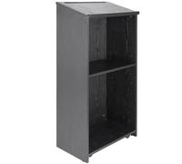 Vevor 47" Wood Hostess Podium Stand With 4 Wheels, Slant Desktop Lectern With Storage, Black