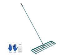 VEVOR 48"x10" Lawn Leveling Rake, Heavy-duty Lawn Leveler with 78" Steel Extended Rubber Grip Handle, Yard Leveling Rake for Garden, Golf Lawn, Farm
