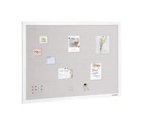 VEVOR 48"x36" White Cork Board with Linen Surface - Stylish Wall-Mounted Bulletin Board for Home, School, Office - Elegant & Functional Noticeboard