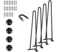 VEVOR 482.6MM Hairpin Furniture Legs, Metal Home DIY Projects for Nightstand, Coffee Table, Desk, 226.8KG Load Capacity with Rubber Floor Protectors,
