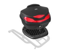 VEVOR Motorcycle Top Case, Universal Durable PP Material Motorbike Tail Box with Reflective Panel, 48L Waterproof Detachable Motorcycle Top Box with Multi-Hole Base, Fit for 99% of Motorcycle Frames