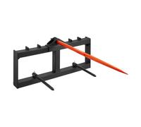 VEVOR 49" Hay Spear, Bale Spears 1600lbs Loading Capacity, Skid Steer Loader Tractor Attachment with 2pcs 17.5" Stabilizer Spears, Quick Attach Spike Forks