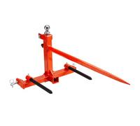 VEVOR 49" Hay Spear, Bale Spears 1600lbs Loading Capacity, Three-Point Hitch Tractor Attachment with 2pcs 17.5" Stabilizer Spears, Quick Attach Spike Forks