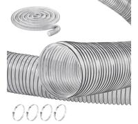 VEVOR 4inch-2 Dust Collection 4'' x 50', Thickened PVC Material Puncture-Resistant Flexible Clear Hose with Carbon Steel Wire Coil 4 x 304 Stainless Clamps, for Table, Band Saw, Planer, Jointer, White