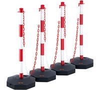 VEVOR 4PCs Traffic Delineator Post Cones with Fillable Base 8FT Chain Adjustable