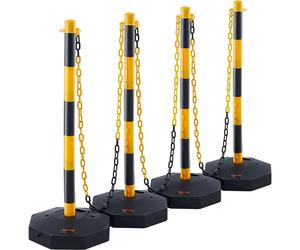 VEVOR 4PCs Traffic Delineator Post Cones with Fillable Base 8FT Chain Adjustable