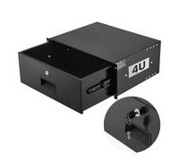 VEVOR 4U Rack Mount Drawer, 50 lbs Max Load-Bearing, Lockable Server Cabinet Case, Sliding Drawer with Lock and Cable Management Holes, for 19 in Network Equipment Server AV Rack or Cabinet Enclosure