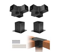 Vevor Pergola Bracket Kit, 4X4In (Inner Size 3.5X3.5), 2 Pcs 4-Way Heavy Duty Corner Bracket Woodworks Diy Post Base Kit