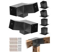 VEVOR 4x4 Inch Pergola Bracket Kit Inner 3.5x3.5 3-Way Slanted Brackets DIY Post