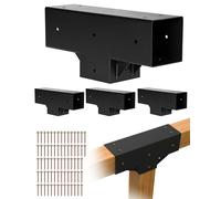 VEVOR 4x4 Inch Pergola Bracket Kit Inner 3.5x3.5 3-Way Woodworks DIY Post 4 pcs