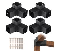 VEVOR 4''x4'' Pergola Bracket Kit inner 3.6x3.6 3-Way Woodworks DIY Post 4 pcs