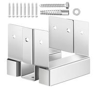 VEVOR 4x4 Post Base 10 Pcs, Inner Size 3.53x3.56inch/89.6x90.5mm Concrete Post Anchor, Heavy-Duty Zinc-Plated Carbon Steel Posts Brackets with 1 Inch Standoff Elevation, for Concrete Pergolas Patios