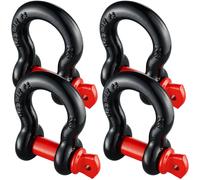 VEVOR 5/8"""" D-Ring Shackle 4 Pack Alloy Steel Shackles 28660 lbs (13 Ton) Break Strength with 3/4"""" Screw Pin Heavy Duty Off Road Vehicle Recov