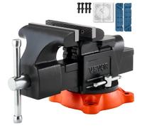 VEVOR 5" Bench Vise Multipurpose Heavy Duty Ductile Iron Swivel Locking Base