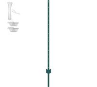 Vevor 5 Ft Fence Post, 10 Pack U-Channel Heavy Duty Metal Fence Posts, Sturdy Steel Fence Stakes For Garden Yard, Green